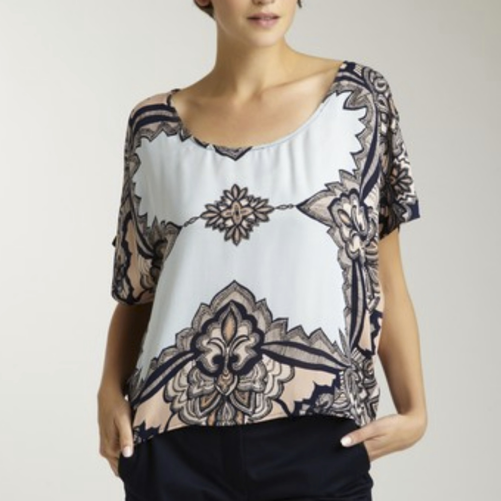Tt Collection Scarf Print Top